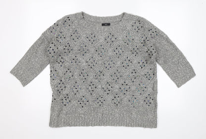M&Co. Womens Grey   Pullover Jumper Size S