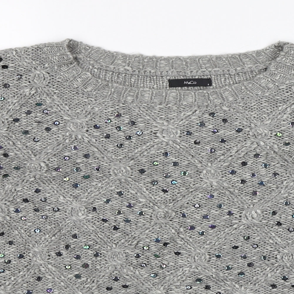 M&Co. Womens Grey   Pullover Jumper Size S