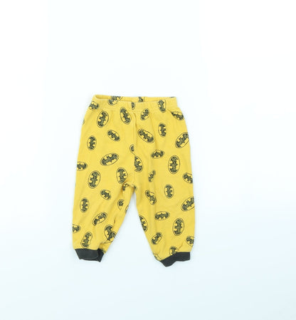 George Boys Yellow Spotted  Jogger Trousers Size 9 Months  - Batman