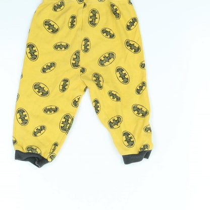 George Boys Yellow Spotted  Jogger Trousers Size 9 Months  - Batman
