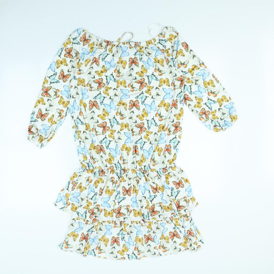 Body Flirt Womens White Animal Print  Fit & Flare  Size XS  - Butterflies