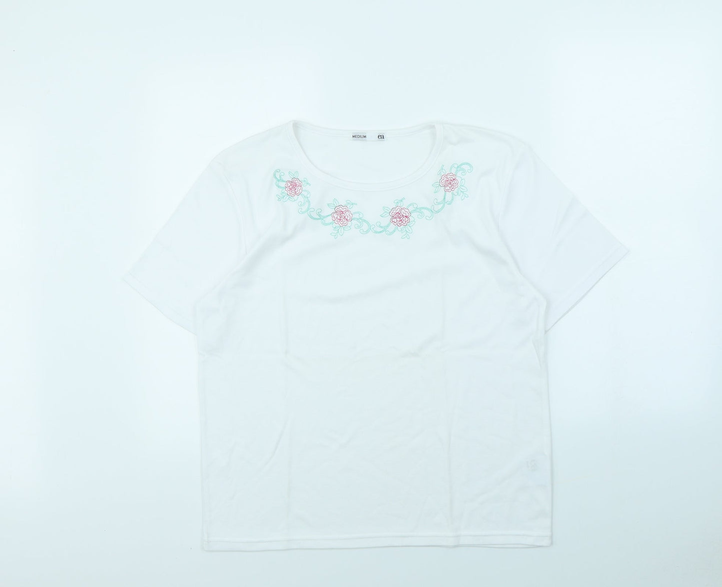 Womens UK Size M EA White Basic T-Shirt
