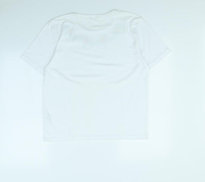 Womens UK Size M EA White Basic T-Shirt