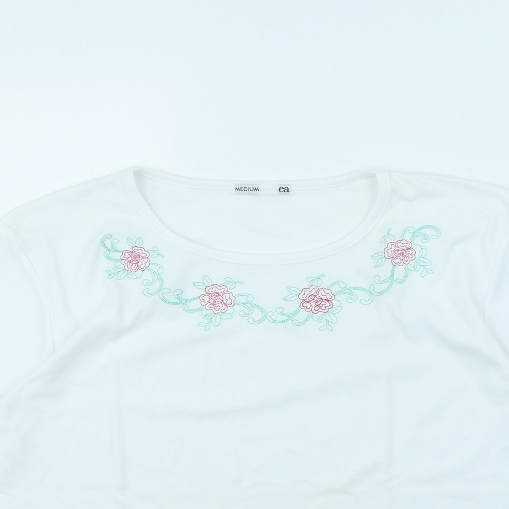 Womens UK Size M EA White Basic T-Shirt