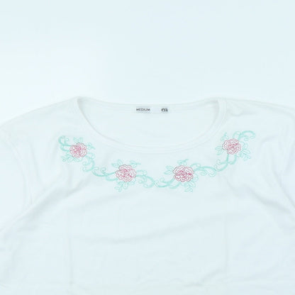 Womens UK Size M EA White Basic T-Shirt