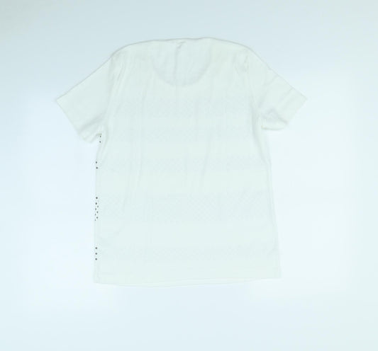 Womens UK Size M BM collection White Basic T-Shirt