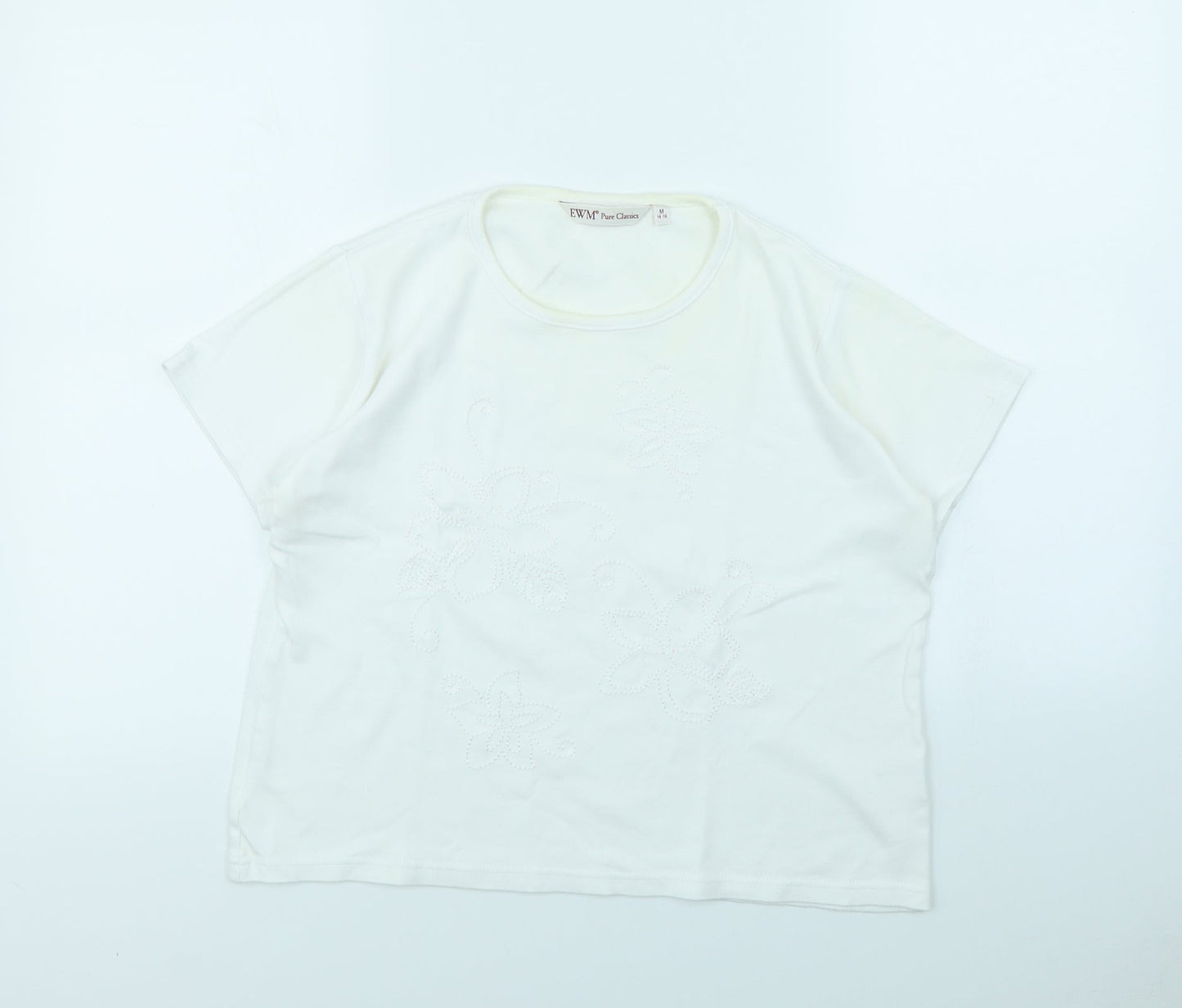 EWM Womens White   Cropped T-Shirt Size M