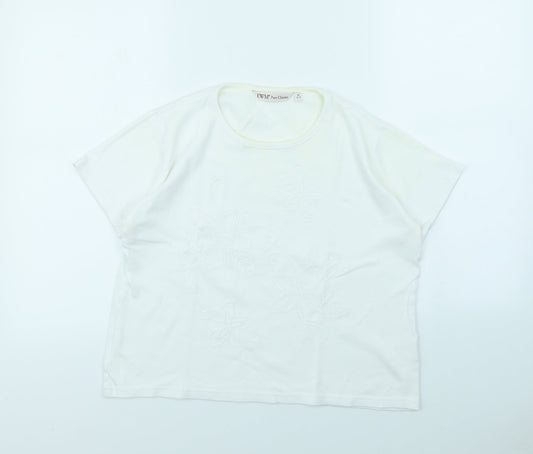 EWM Womens White   Cropped T-Shirt Size M