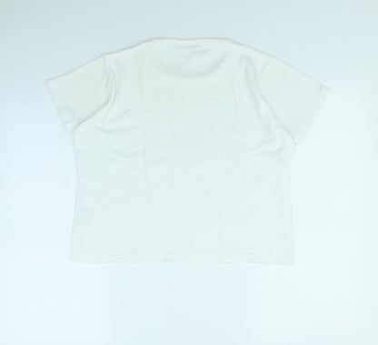 EWM Womens White   Cropped T-Shirt Size M