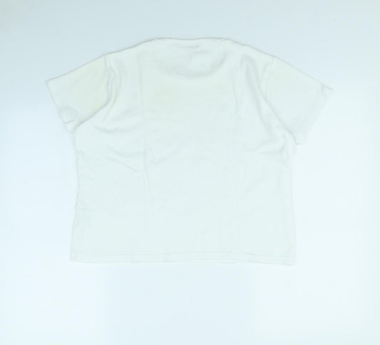 EWM Womens White   Cropped T-Shirt Size M