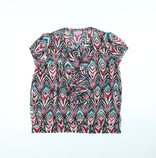 Epilogue Womens Multicoloured Striped  Basic Button-Up Size 16