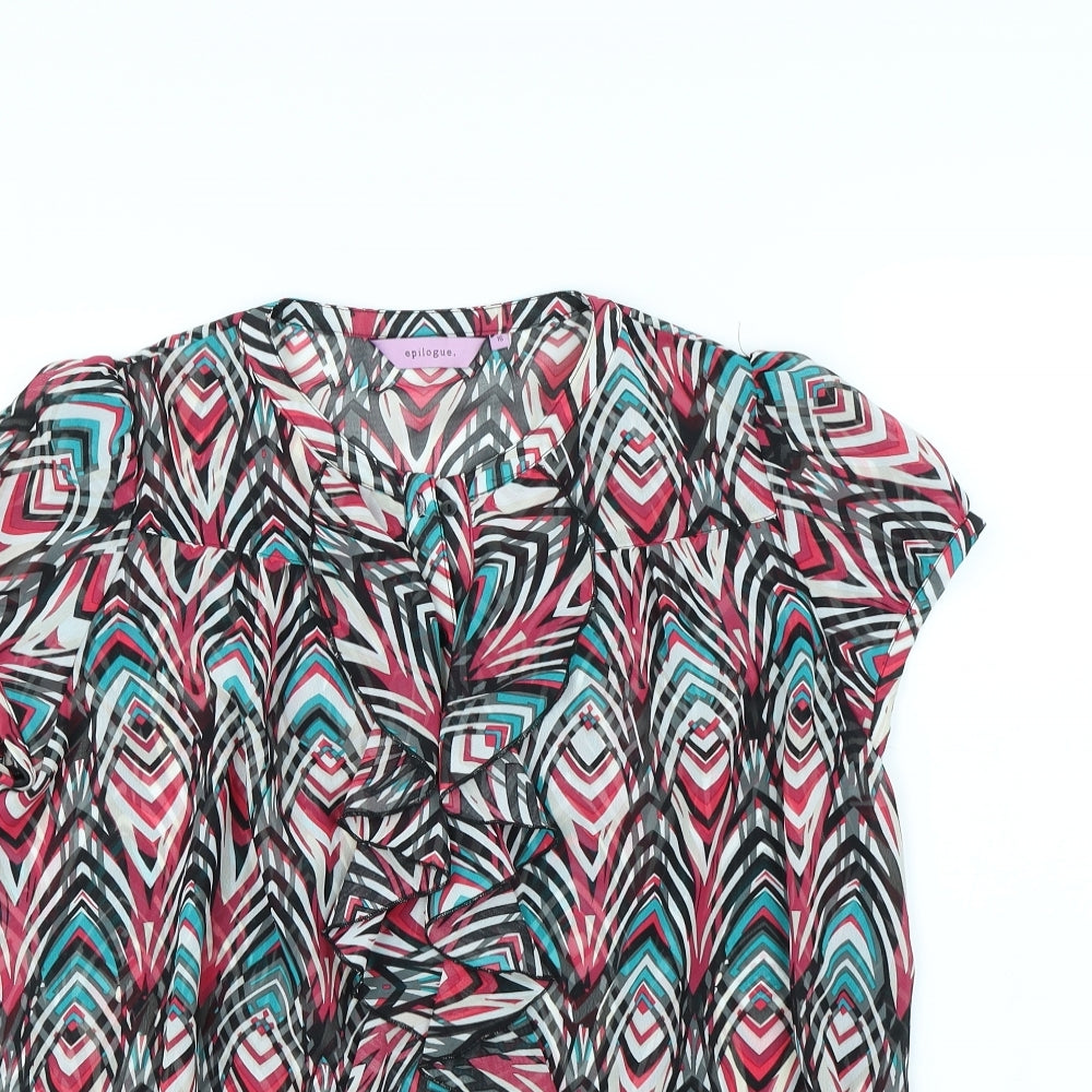 Epilogue Womens Multicoloured Striped  Basic Button-Up Size 16
