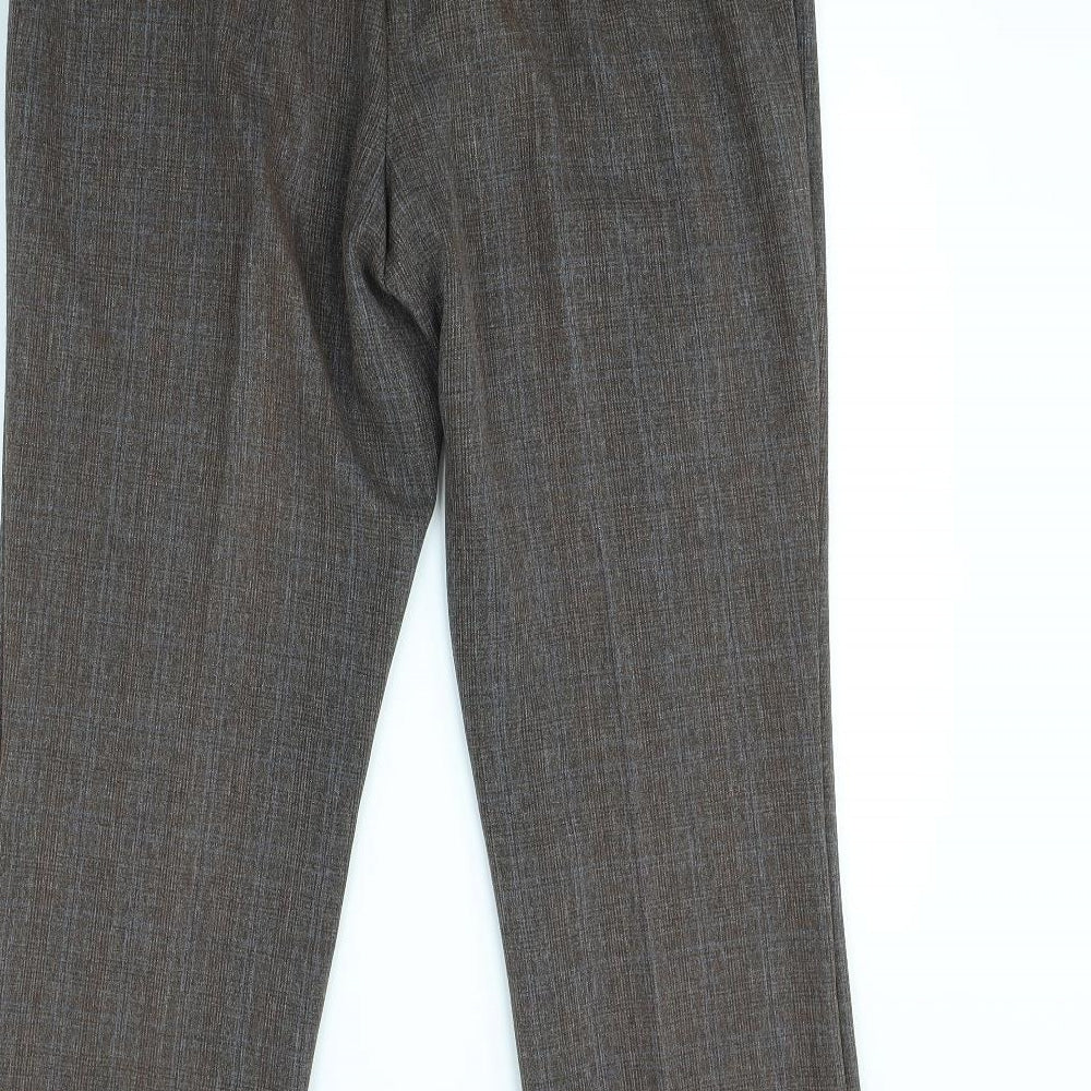 Womens UK Size 14 Mia Moda Regular Fit  Brown Trousers