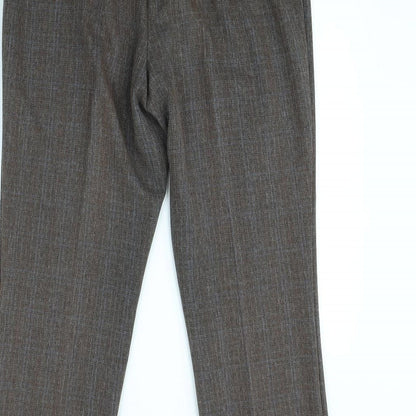 Womens UK Size 14 Mia Moda Regular Fit  Brown Trousers