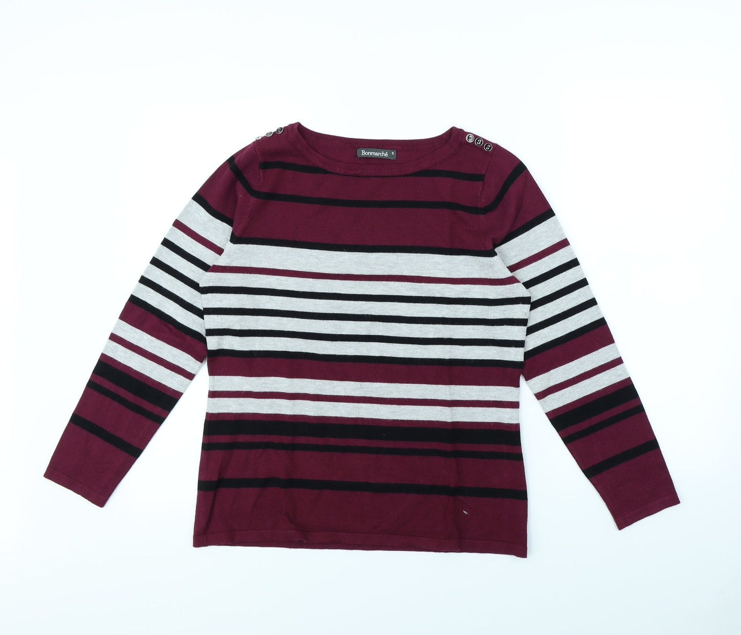 Bonmarché Womens Multicoloured Striped  Pullover Jumper Size S