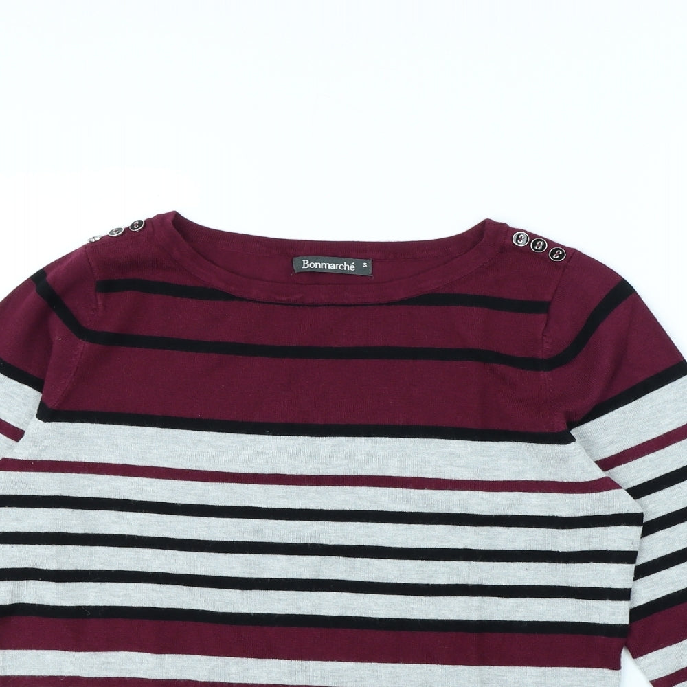 Bonmarché Womens Multicoloured Striped  Pullover Jumper Size S