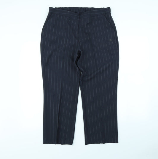Womens UK Size 14 straight Leg Regular Fit  Blue Trousers