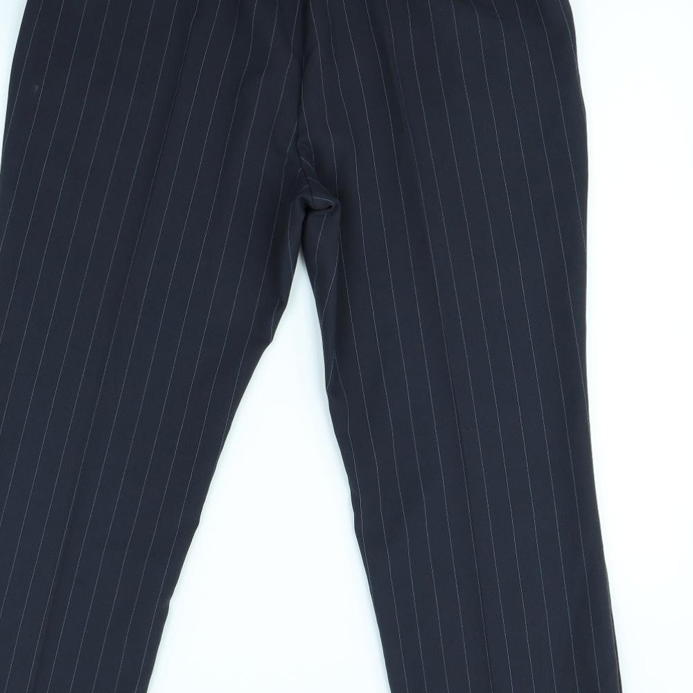 Womens UK Size 14 straight Leg Regular Fit  Blue Trousers