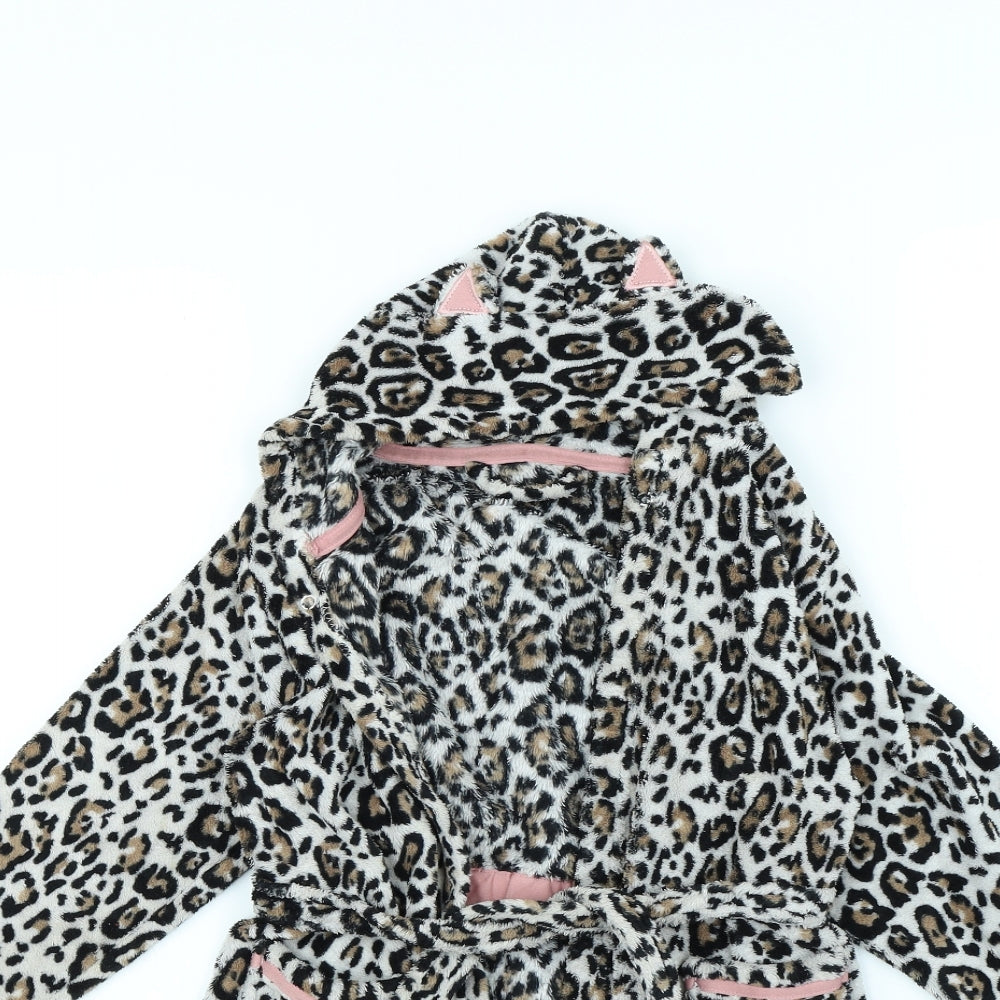 Preworn Girls Brown Animal Print  Cami Gown Size 4 Years