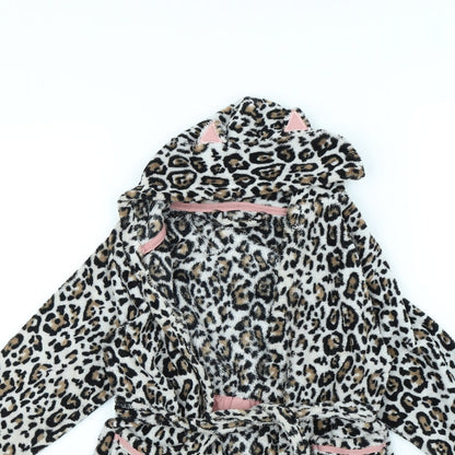 Preworn Girls Brown Animal Print  Cami Gown Size 4 Years