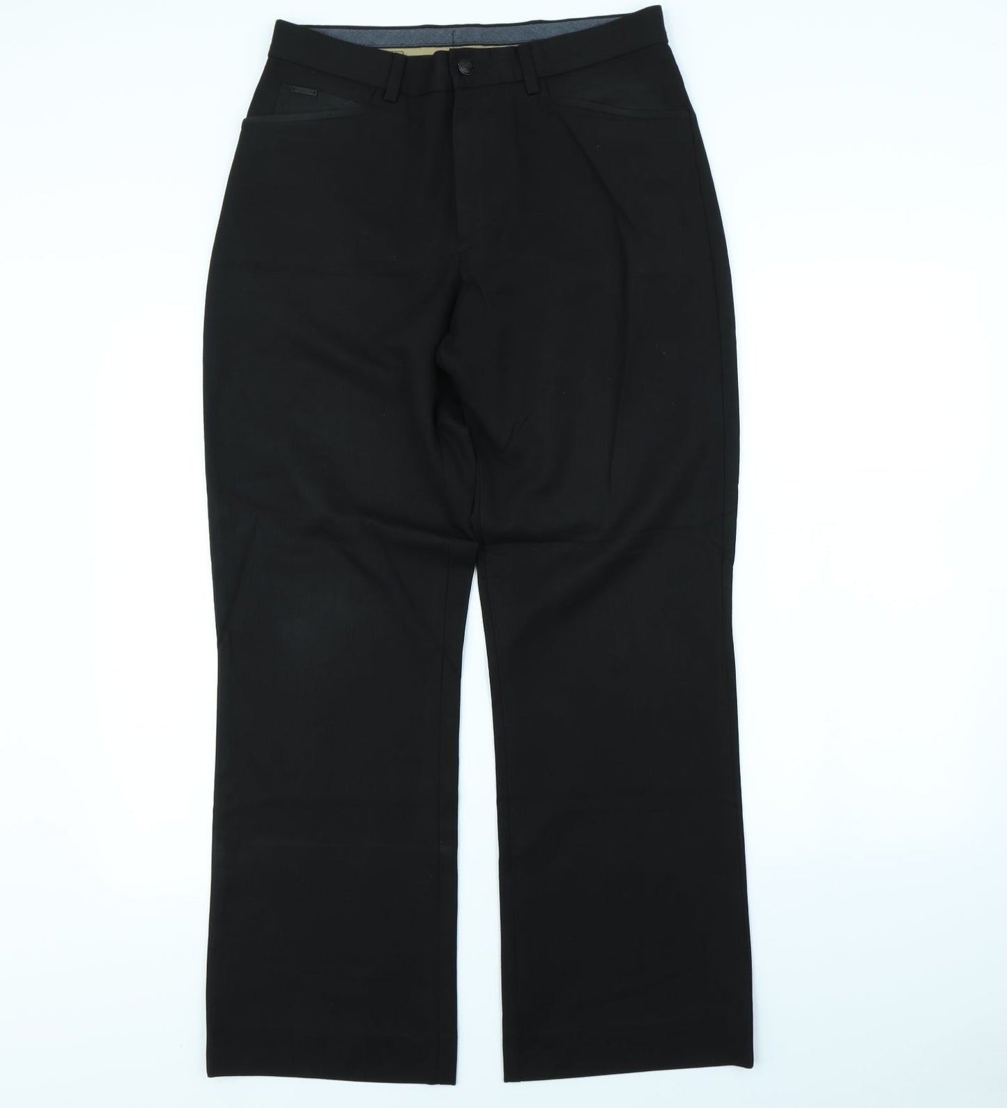 Womens UK Size 32 in River Island Regular Fit Dress Pants Black Trousers