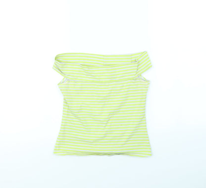 Bershka Womens Green Striped  Basic Tank Size M