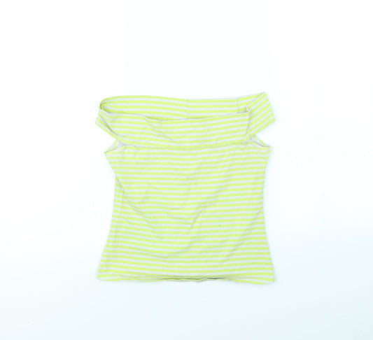 Bershka Womens Green Striped  Basic Tank Size M