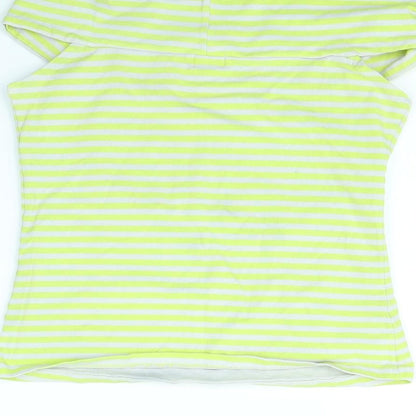 Bershka Womens Green Striped  Basic Tank Size M