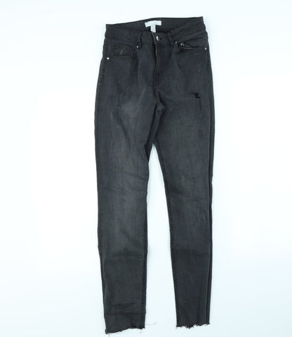 Womens UK Size 8 H&M Regular Fit Skinny Black Jeans