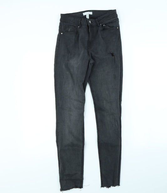 Womens UK Size 8 H&M Regular Fit Skinny Black Jeans