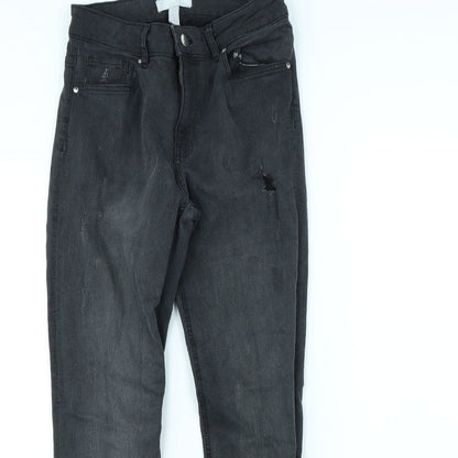 Womens UK Size 8 H&M Regular Fit Skinny Black Jeans