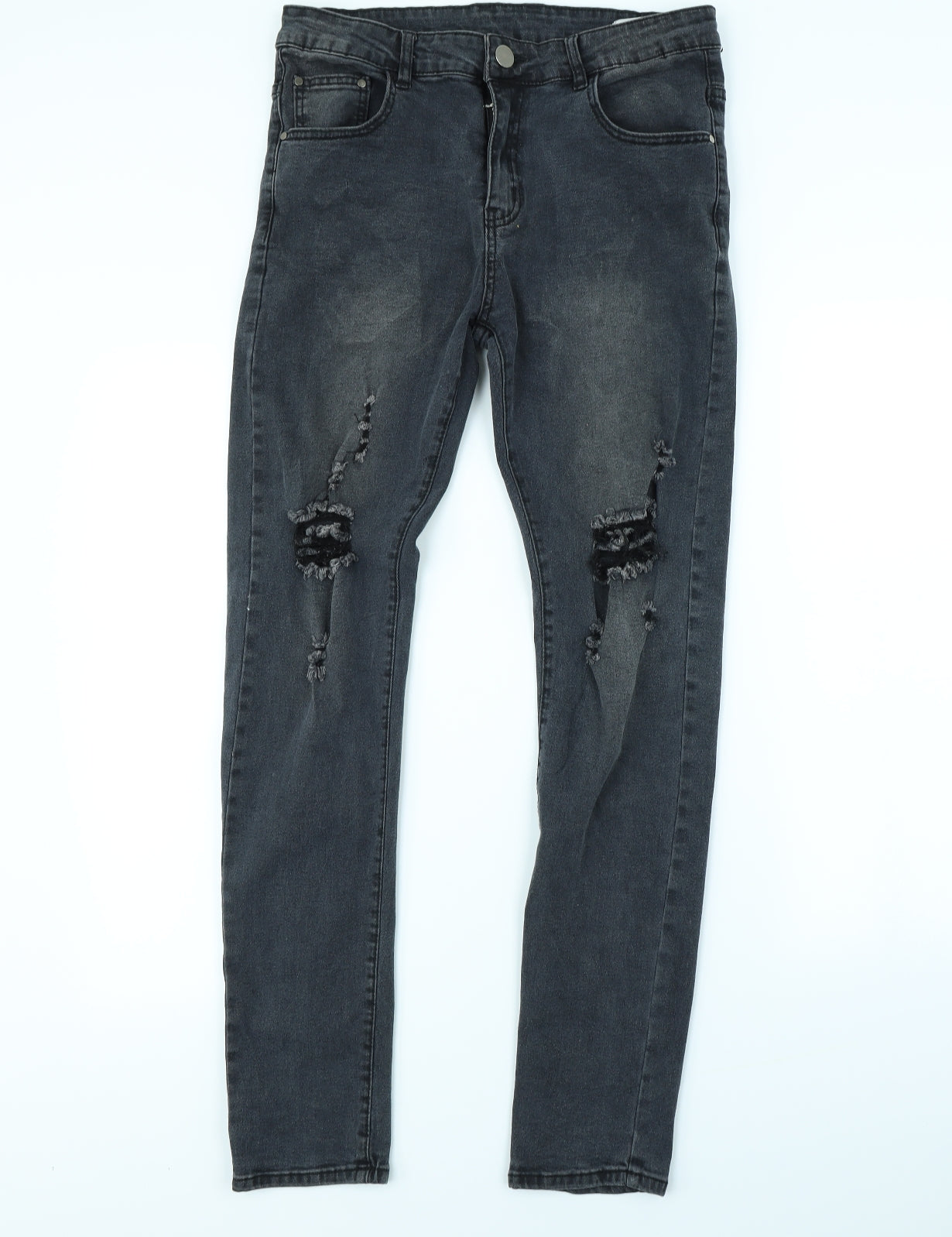 Mens UK Size 32 in Preworn Regular Fit Straight Grey Jeans