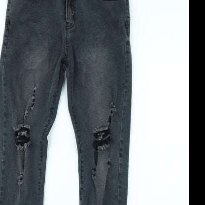 Mens UK Size 32 in Preworn Regular Fit Straight Grey Jeans