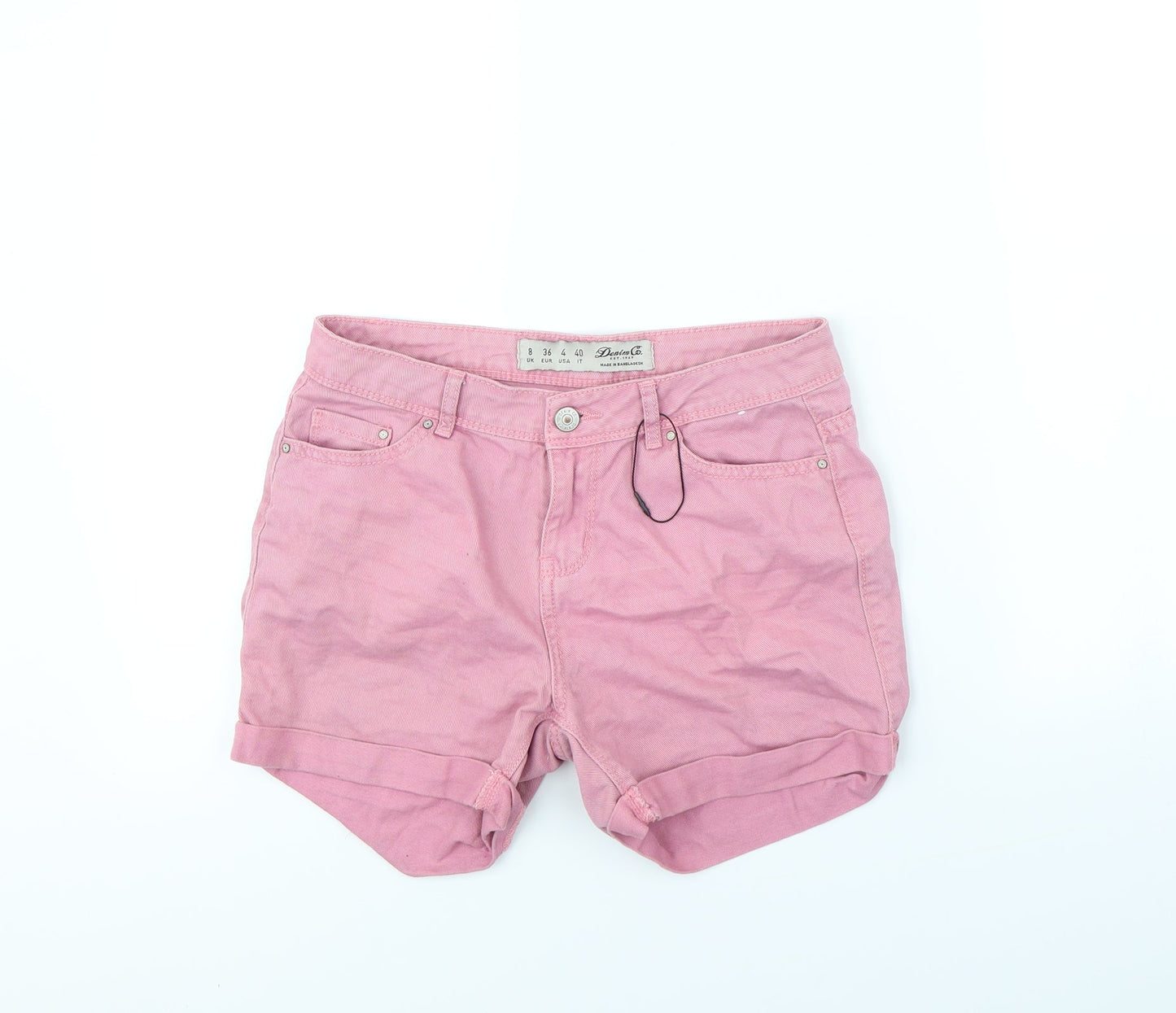 Denim & Co. Womens Pink   Cut-Off Shorts Size 8