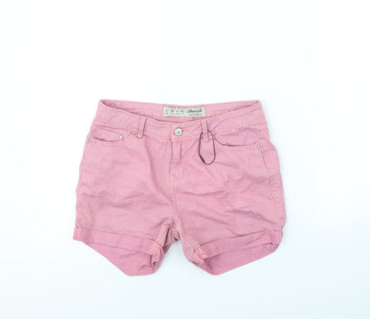 Denim & Co. Womens Pink   Cut-Off Shorts Size 8