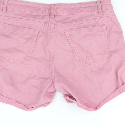 Denim & Co. Womens Pink   Cut-Off Shorts Size 8