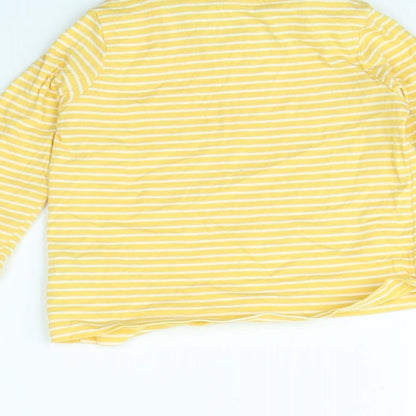 Fred & flo Girls Yellow Striped  Basic T-Shirt Size 6-9 Months