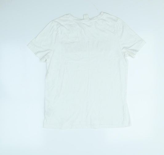 Womens UK Size S H&M White Basic T-Shirt
