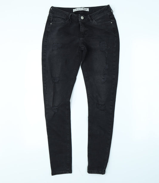 Denim & Co. Womens Black   Skinny Jeans Size 8 L29 in