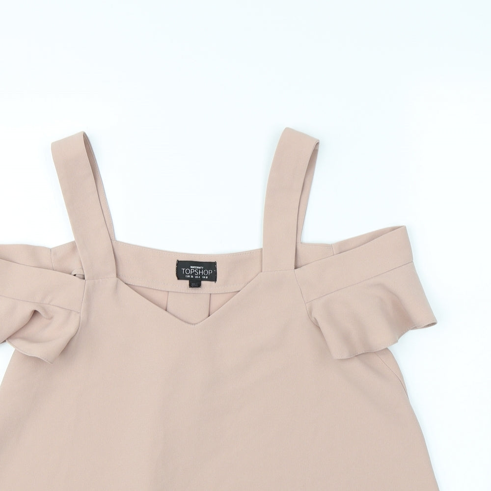 Womens UK Size 8 Topshop Pink Basic Blouse