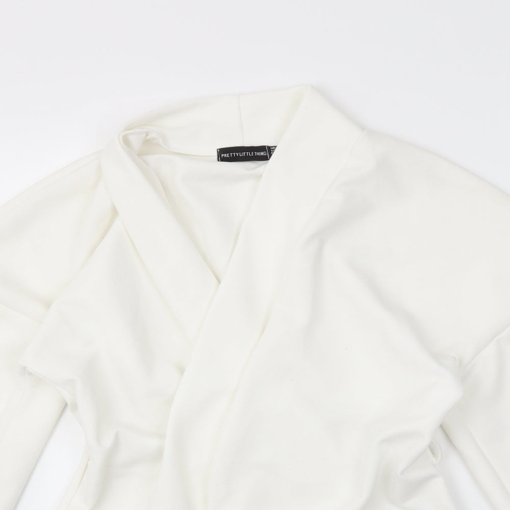 PRETTYLITTLETHING Womens White   Playsuit One-Piece Size 6 L4 in