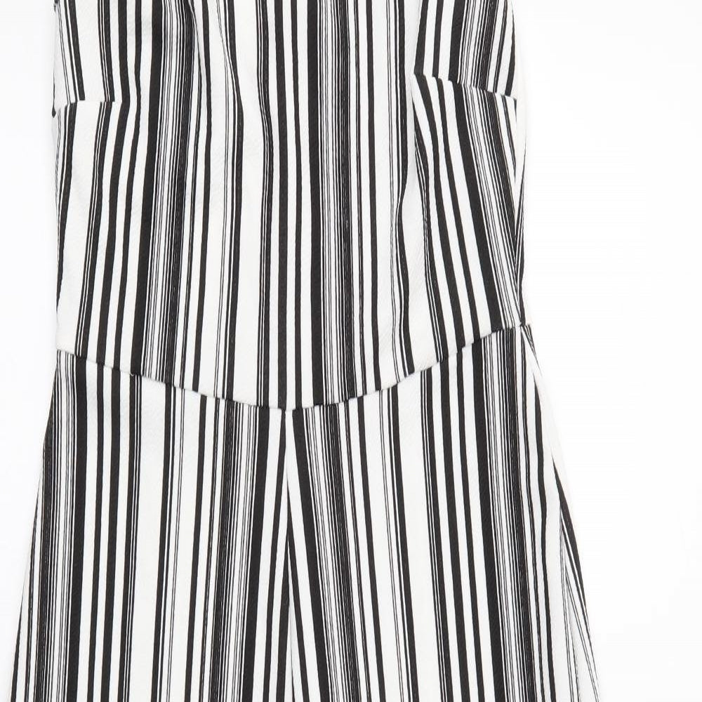 Select Womens White Striped  Jumpsuit One-Piece Size 8 L17 in