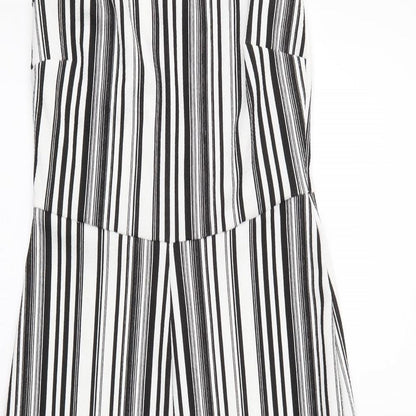 Select Womens White Striped  Jumpsuit One-Piece Size 8 L17 in