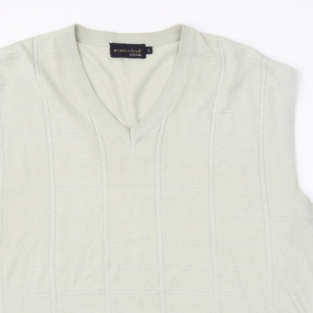 winterbeck Mens Green   Vest Jumper Size XL