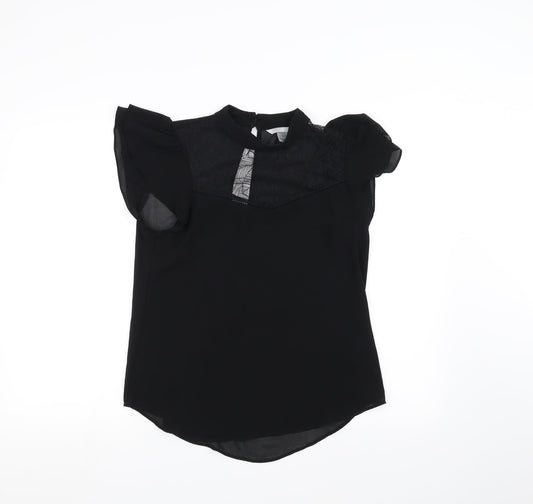 Womens UK Size 8 H&M Black Basic T-Shirt