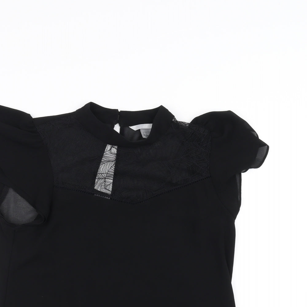 Womens UK Size 8 H&M Black Basic T-Shirt