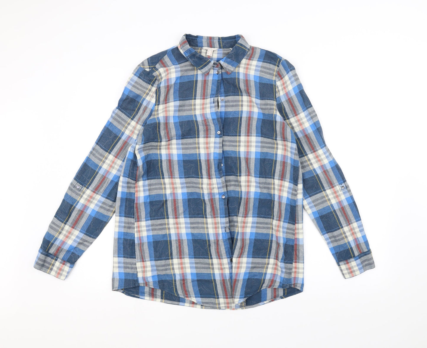 Womens UK Size 10 ESPIRIT Blue Basic Button-Up