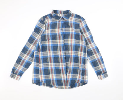 Womens UK Size 10 ESPIRIT Blue Basic Button-Up