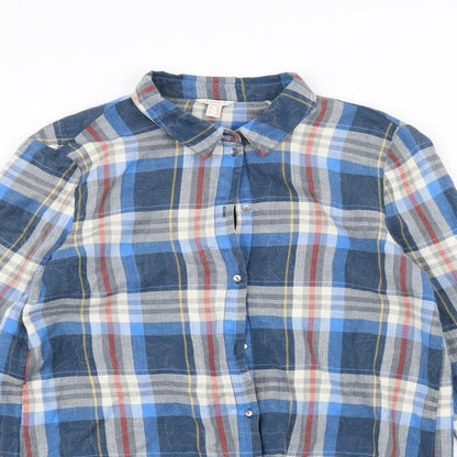 Womens UK Size 10 ESPIRIT Blue Basic Button-Up