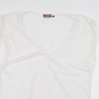 boutique Womens White  Knit Basic T-Shirt Size S